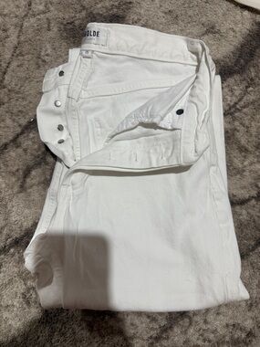 Agolde White Button-Fly High-Rise Denim Jeans